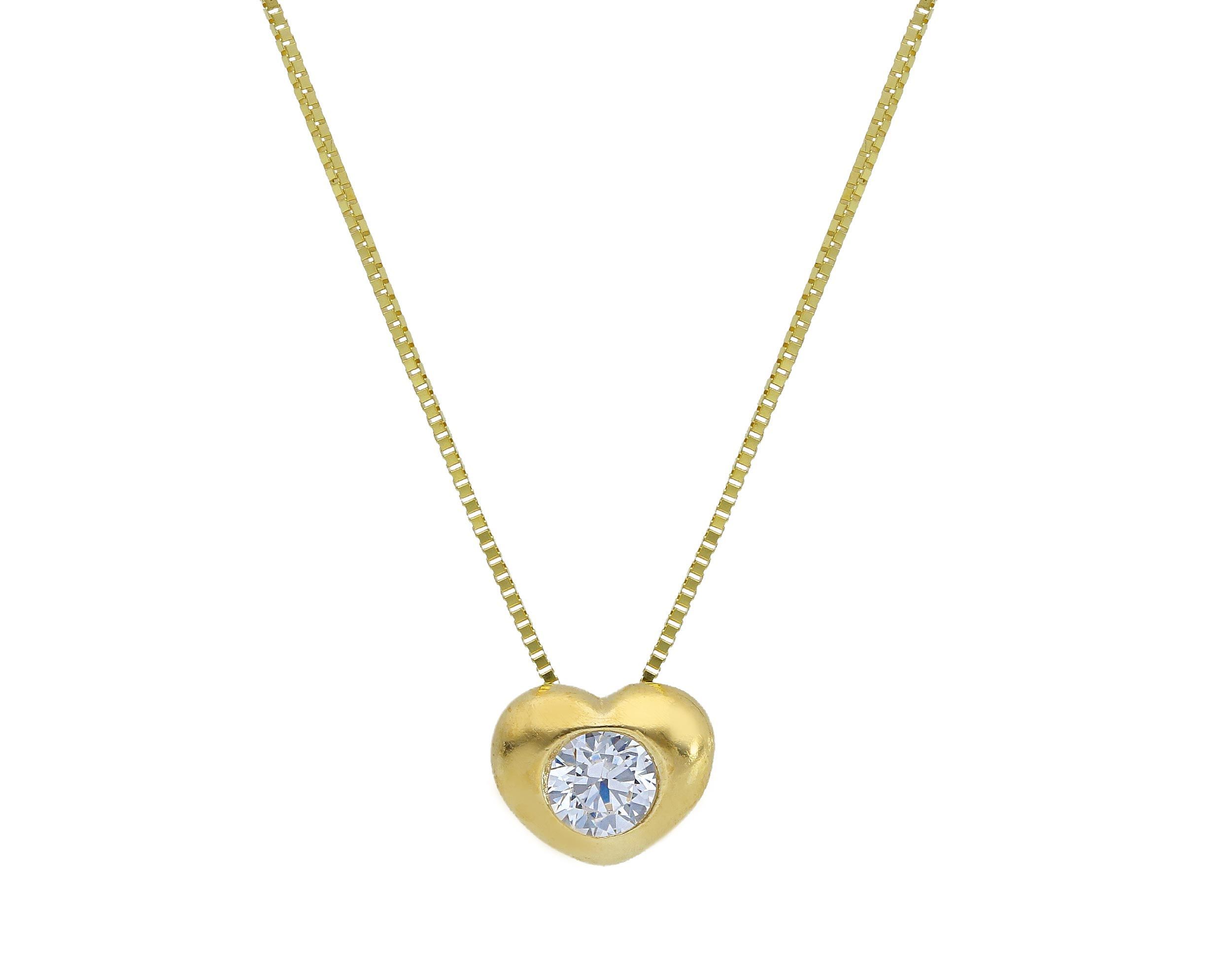 Goden necklace k9 with white zircon (code S173896)